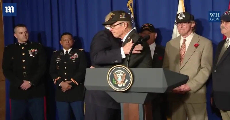 Watch: Emotional Moment Vietnam Vet Cries On Trump’s Shoulder